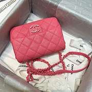 Chanel Flap Bag Caviar Leather Pink Size 17cm  - 3