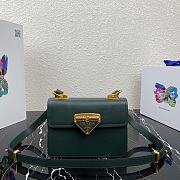 Prada Messenger Bag Dark Green 1BD270 Size 20 x 14 x 7 cm - 1