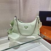 Prada Nylon Hobo Hand-Carried/Underarm Bag Light Green 1BH204 Size 22 x 12 x 6 cm - 1