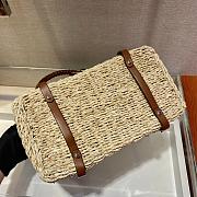 Prada Straw Woven Bag 1BD328 Size 26 x 18 x 13.5 cm - 5