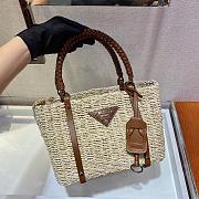 Prada Straw Woven Bag 1BD328 Size 26 x 18 x 13.5 cm - 4