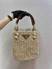 Prada Straw Woven Bag 1BG327 Size 23 x 26 x 5 cm - 5