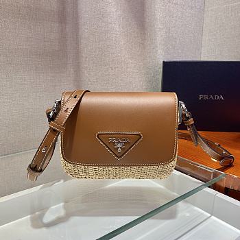 Prada Straw Bag 1BD243 Size 20 x 15 x 6.5 cm