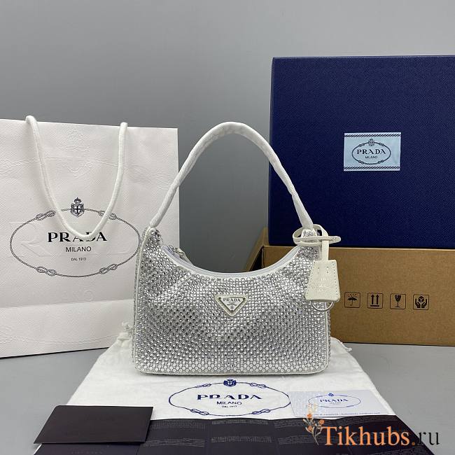 Prada Hobo Underarm Bag White 6641 Size 22 x 12 x 6 cm - 1