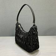 Pradα Nylon Ruffled Underarm Bag Black 6645 Size 22.5 x 15.5 x 6 cm - 4