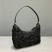 Pradα Nylon Ruffled Underarm Bag Black 6645 Size 22.5 x 15.5 x 6 cm - 3