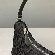 Pradα Nylon Ruffled Underarm Bag Black 6645 Size 22.5 x 15.5 x 6 cm - 2