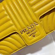 Prada Embroidered Calfskin Yellow 1BD108 Size 24 x 14 x 6 cm - 6