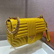 Prada Embroidered Calfskin Yellow 1BD108 Size 24 x 14 x 6 cm - 4