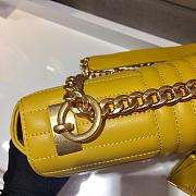 Prada Embroidered Calfskin Yellow 1BD108 Size 24 x 14 x 6 cm - 2