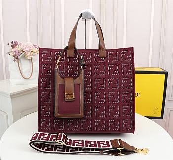 Fendi Canvas Hollow Embroidery F0608 Size 38 x 34 x 20 cm