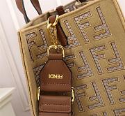 Fendi Canvas Hollow Embroidery Brown F0608 Size 38 x 34 x 20 cm - 3