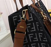 Fendi Canvas Hollow Embroidery Black F0608 Size 38 x 34 x 20 cm - 3