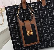 Fendi Canvas Hollow Embroidery Black F0608 Size 38 x 34 x 20 cm - 2