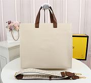 Fendi Canvas Hollow Embroidery White F0608 Size 38 x 34 x 20 cm - 5