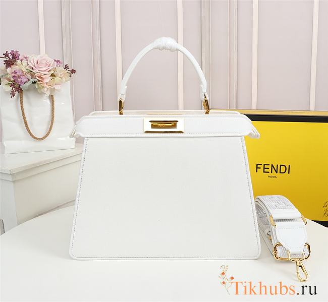 Fendi Handbag White F516 Size 33 cm - 1