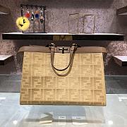 Fendi Peekaboo X-Tote Beige Canvas Handbag 1816 Size 40 x 12 x 29 cm - 1