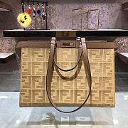 Fendi Peekaboo X-Tote Beige Canvas Handbag 1816 Size 40 x 12 x 29 cm - 5