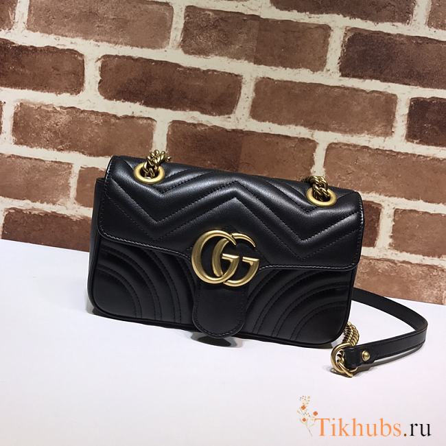 Gucci Shoulder GG Marmont Mini Black 446744 23 x 13 x 6 cm - 1