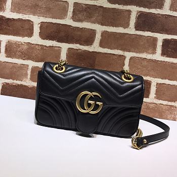 Gucci Shoulder GG Marmont Mini Black 446744 23 x 13 x 6 cm