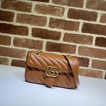 Gucci Shoulder GG Marmont Mini Brown 446744 23 x 13 x 6 cm