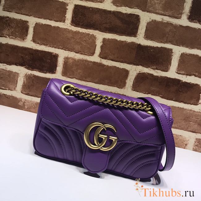 Gucci Shoulder GG Marmont Mini Purple 446744 23 x 13 x 6 cm - 1