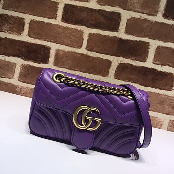 Gucci Shoulder GG Marmont Mini Purple 446744 23 x 13 x 6 cm