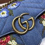 Gucci Shoulder GG Marmont Mini Flower Cowboy 446744 23 x 13 x 6 cm - 3