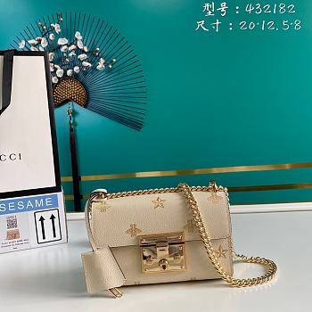 GUCCI Padlock Bee Star Small Shoulder Bag Beige 432182 Size 20 x 12.5 x 8 cm