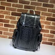 GG Embossed Backpack In Black Leather Black 625770 Size 34 x 41 x 12 cm - 1