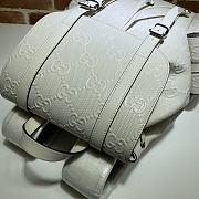 GG Embossed Backpack In Black Leather White 625770 Size 34 x 41 x 12 cm - 3