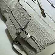 GG Embossed Backpack In Black Leather White 625770 Size 34 x 41 x 12 cm - 2