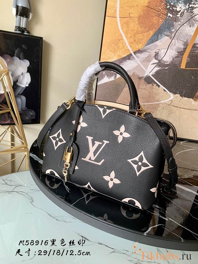 LV Petit Palais Monogram Black Silk Screen M58916 Size 29 x 18 x 12.5 cm - 1