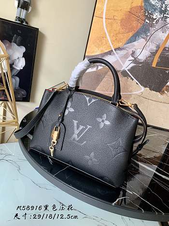 LV Petit Palais Monogram Full Black Silk Screen M58916 Size 29 x 18 x 12.5 cm