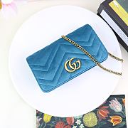 Gucci Marmont Mini Chain Bag Blue 488426 Size 18 x 10 x 5 cm - 2