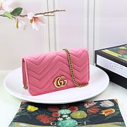 Gucci Marmont Mini Chain Bag Pink 488426 Size 18 x 10 x 5 cm - 1