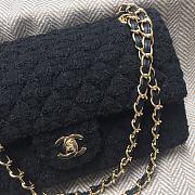 Chanel Flap Bag 01112 Woolen Linen Fabric Size 26 cm - 5