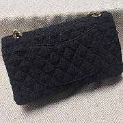 Chanel Flap Bag 01112 Woolen Linen Fabric Size 26 cm - 2