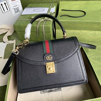 Gucci GG Ophidia Handbag Black Leather 651055 Size 25 x 17.5 x 7 cm