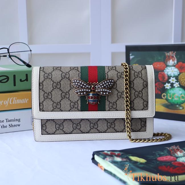 Gucci Queen Margaret Handbag Brown/White 476079 Size 20 x 12.5 x 4 cm - 1