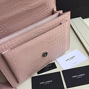 Saint Laurent Sunset Medium In Light Washed Pink Crocodile Embossed Shiny Leather Size 22 cm - 6