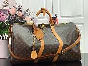 LV Original Monogram Canvas Keepall Bandouliere 50 Apricot M44645 Size 50 x 29 x 22 cm - 1