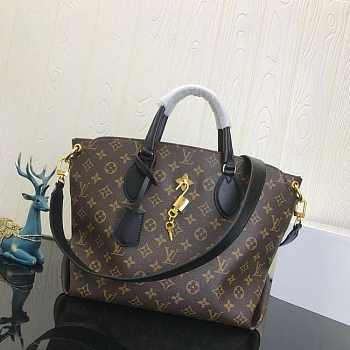 LV Original Monogram Flower Zipped Tote Mm Black M44347 Size 36 x 28 x 17 cm