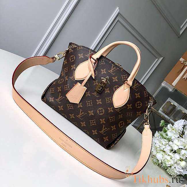 LV Original Monogram Flower Zipped Tote BB Beige M44359 Size 29 x 24 x 14 cm - 1