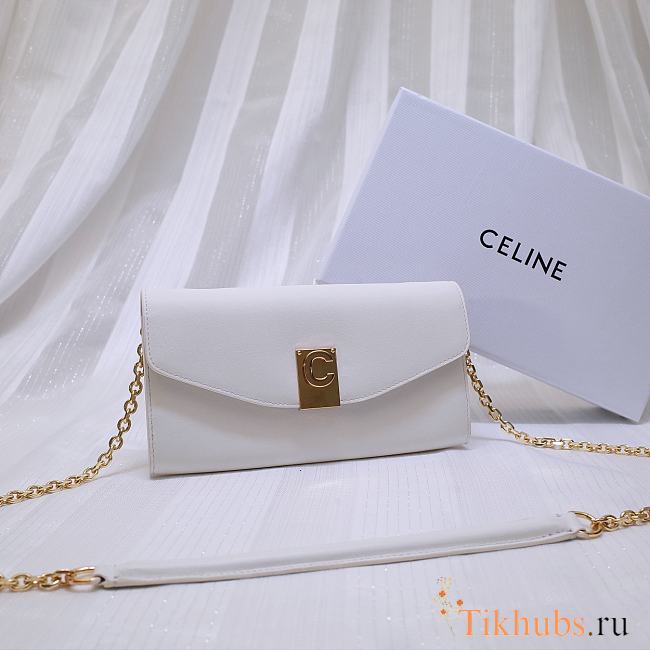 Celine Smooth Calfskin Chain Wallet 0177 Size 19 x 9 cm - 1