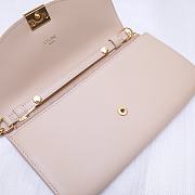 Celine Smooth Calfskin Chain Wallet Beige 0177 Size 19 x 9 cm - 2