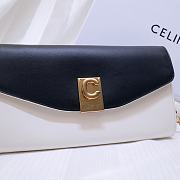 Celine Smooth Calfskin Chain Wallet Black/White 0177 Size 19 x 9 cm - 4