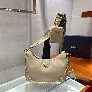 Prada Nylon Hobo Hand-Carried/Underarm Bag Beige 1BH204 Size 23 x 17 x 6.5 cm - 4