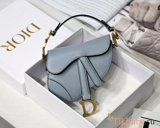 Dior Saddle Mini Light Blue M6008 Size 12 x 7.5 x 5 cm - 1