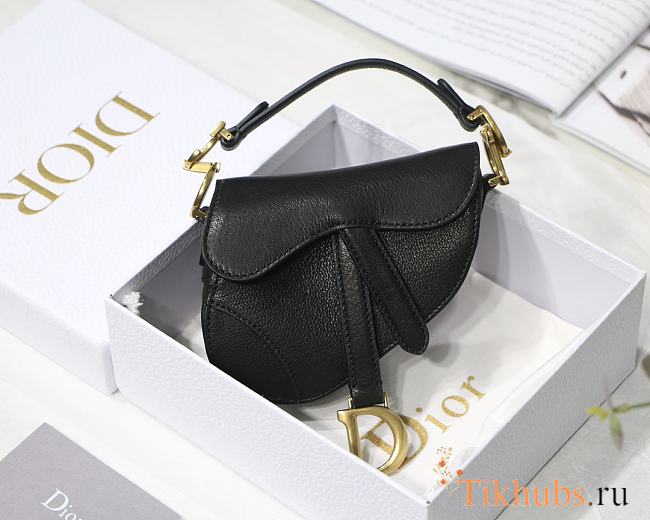 Dior Saddle Mini Black M6008 Size 12 x 7.5 x 5 cm - 1